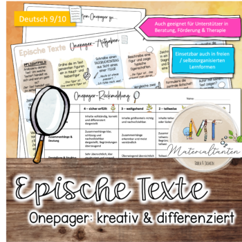Onepager im Deutschunterricht - EPISCHE TEXTE kreativ & differenziert (Sek1) [Digital]